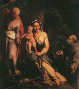 CORNELISZ VAN OOSTSANEN, Jacob The Rest on the Flight to Egypt with Saint Francis dfb oil painting on canvas